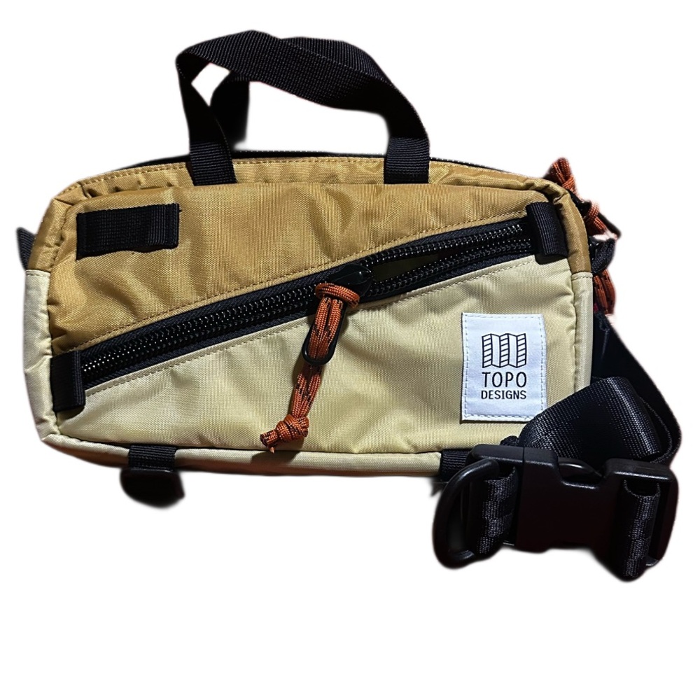 Topo Designs Tan and Cream Belt Bag